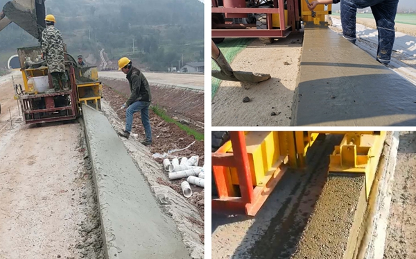 定制型路沿石機施工現(xiàn)場